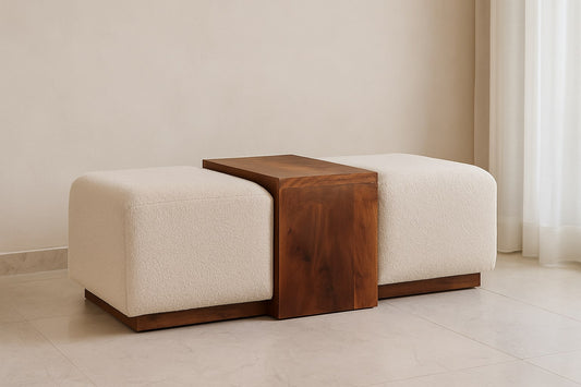 Solid Wood Arden Bench Duo
