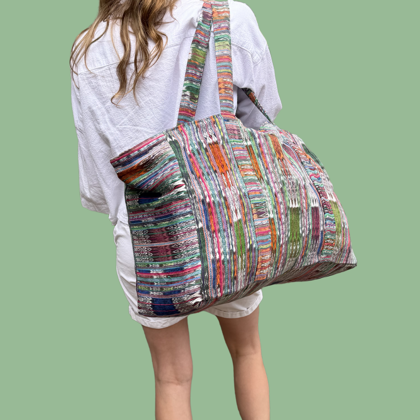 Oversized Corte Beach Tote | Handwoven Guatemalan Pool Bag