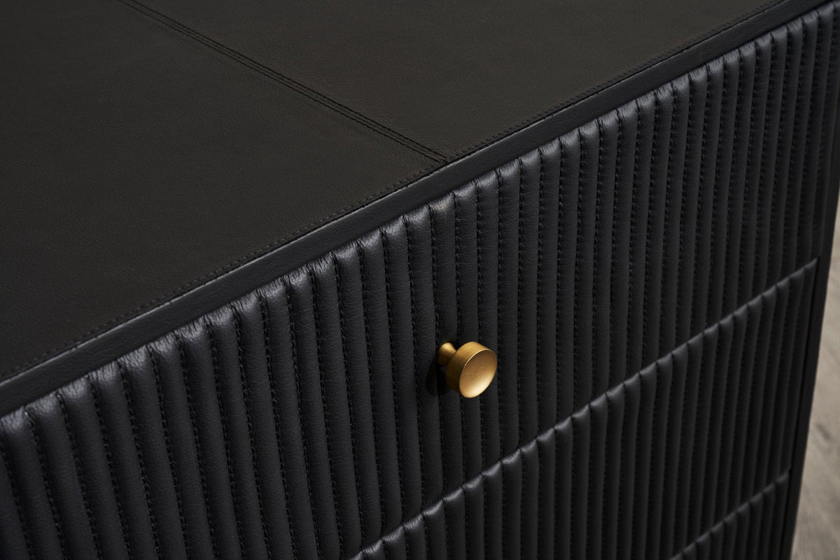 Stanford Six Drawer Leather Dresser