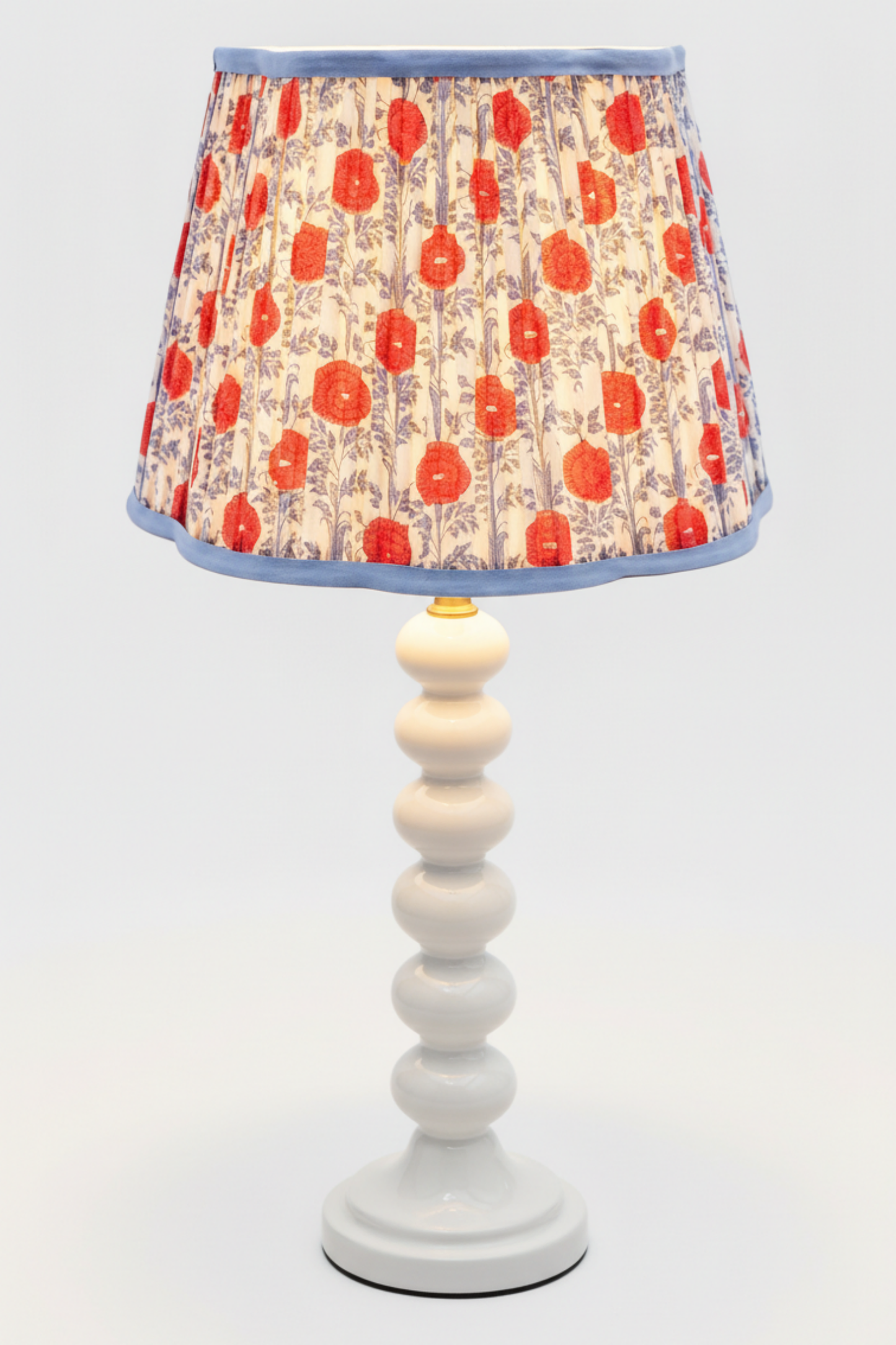 14” Pleated Scalloped Lampshade — Araminta Blockprint