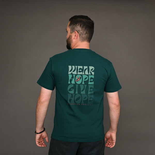 Wear Hope Unisex Cotton T-Shirt in Deep Sea Green