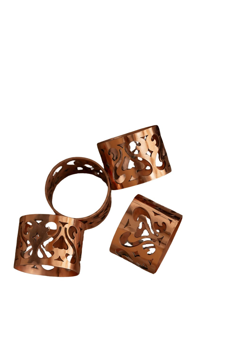 CMK Vintage Inspired Copper Napkin Rings set/4