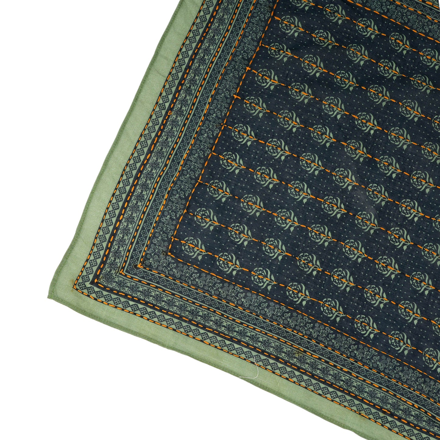Floral Collage Cotton Bandana – Hunter Green