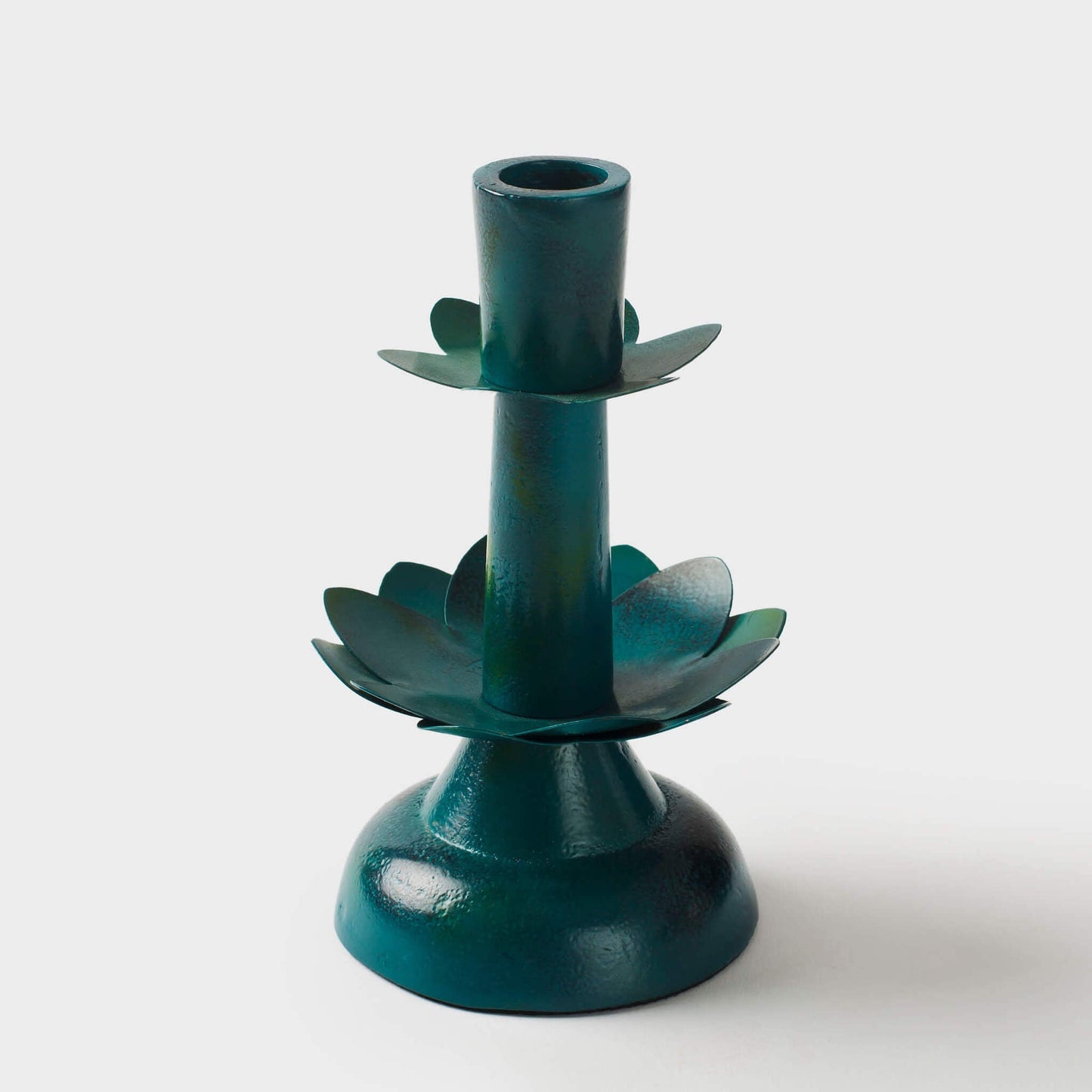 Lotus Bloom Tapered Aluminum Candleholder