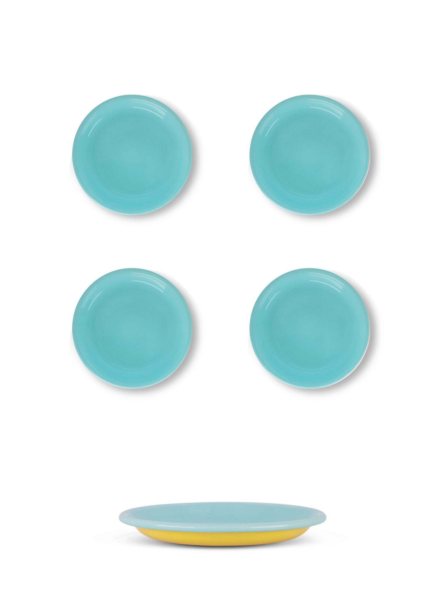 S/4 Enamel Side plate  - Two Tone