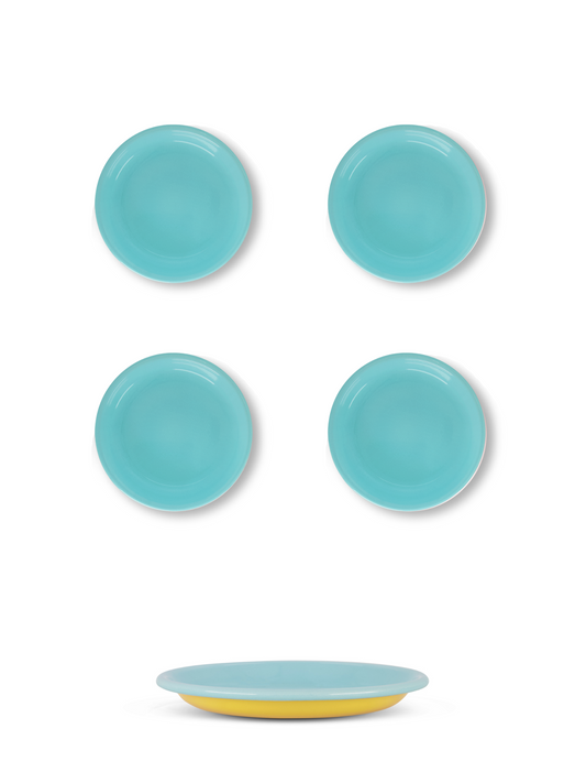 S/4 Enamel Side plate  - Two Tone