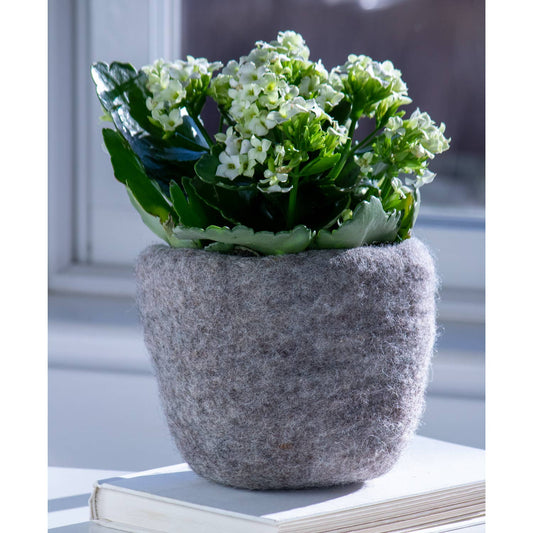 Cozy Steel Grey Felt Pot