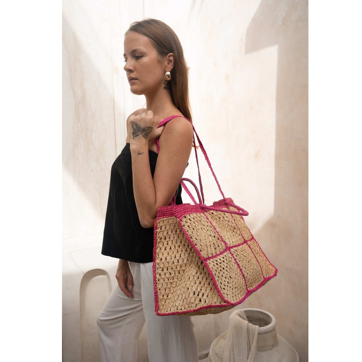Carrey Raffia Tote bag
