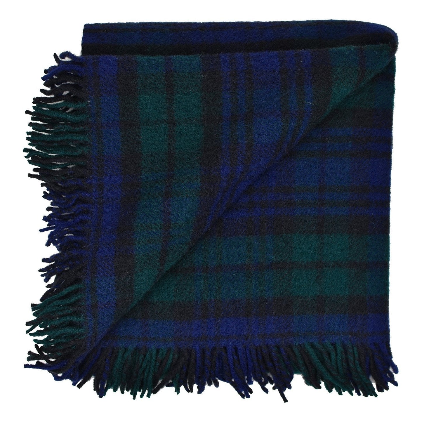 Highland Tweeds Pure New Wool Fluffy Throw - Black Watch