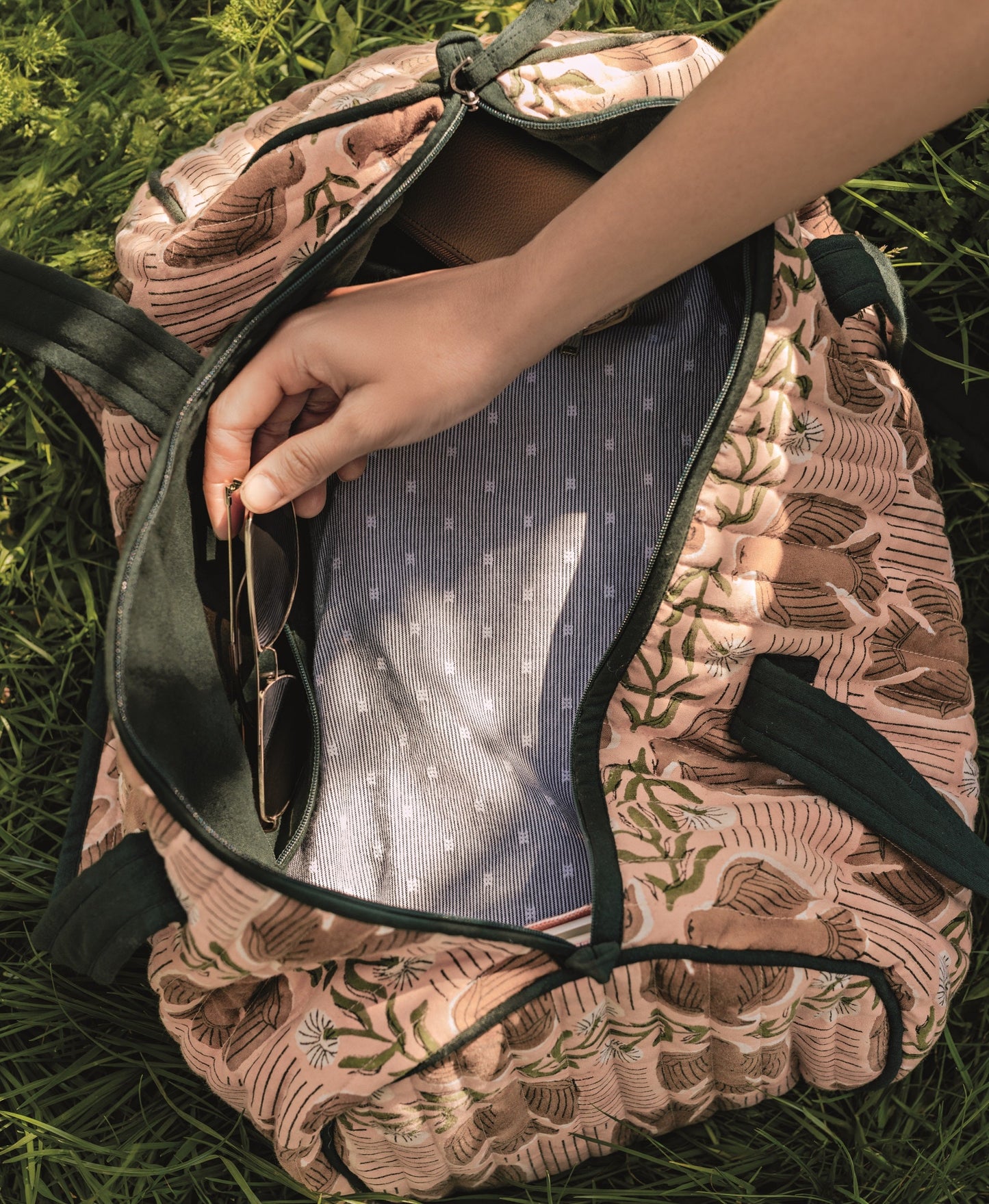 Peregrine Block Print Weekender Bag