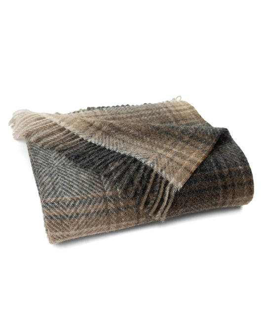 Highland Tweeds Shetland Lambswool Ombre Throw – Natural