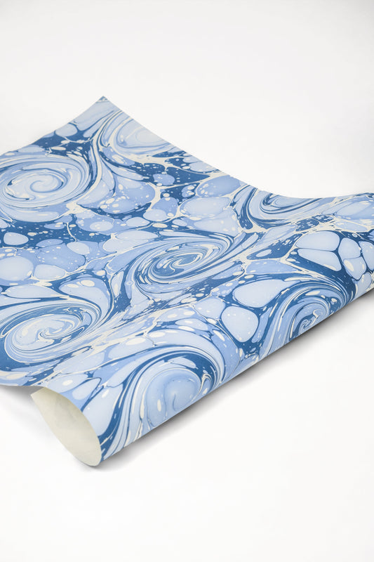 Hand-Marbled Ocean Wave Gift Wrapping Paper Sheets