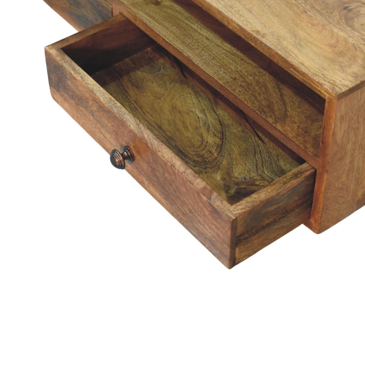 Solid Wood Amber Open Media Unit