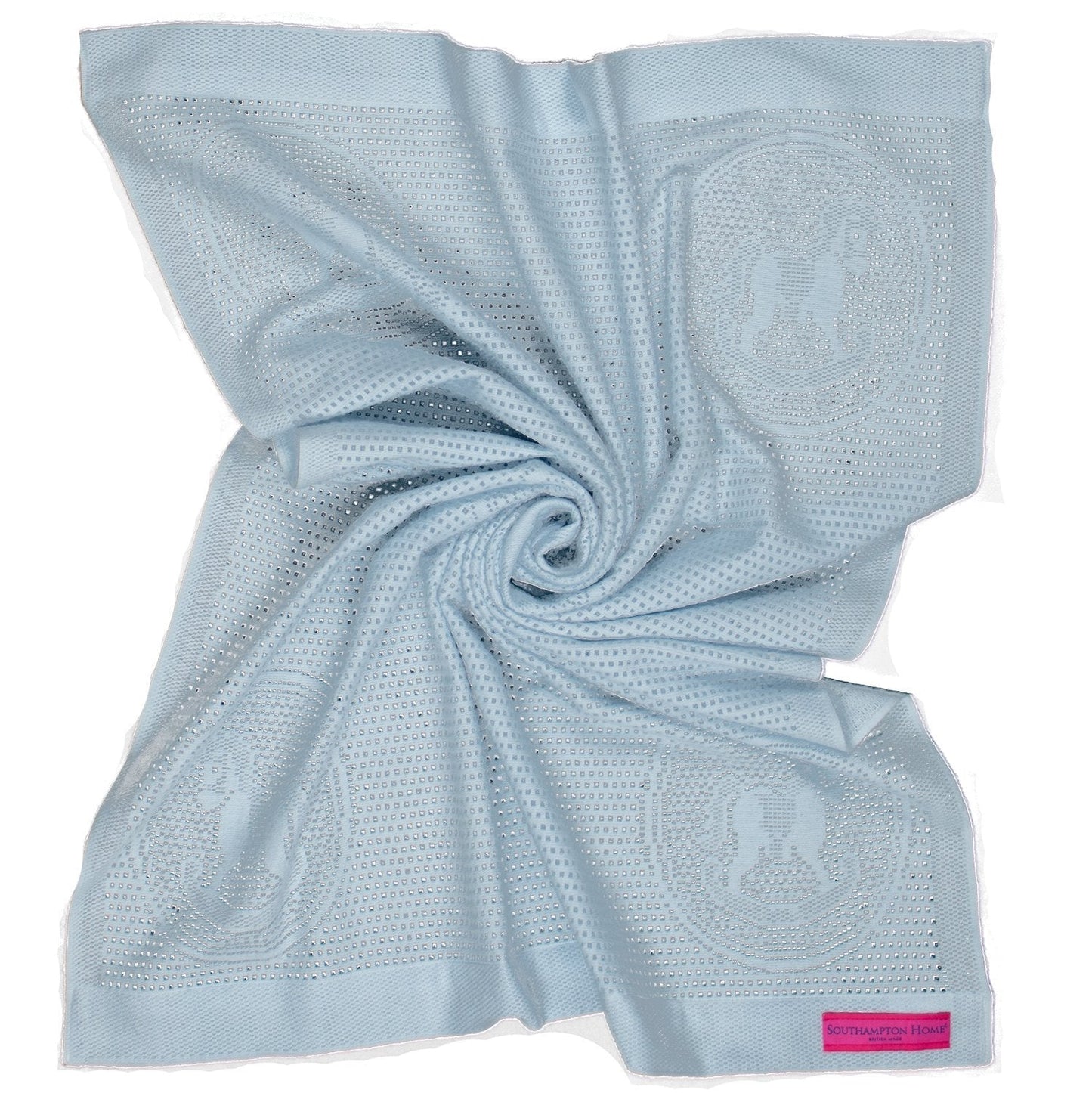 Southampton Home Lace Weave Rocking Horse Baby Blanket - Blue