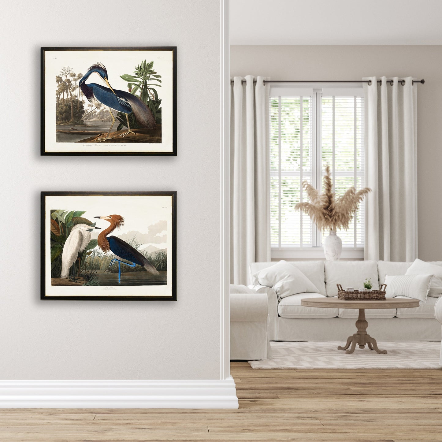 Two Herons in Black and Copper Frame