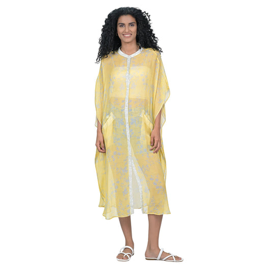 Foliage Harmony Caftan - Yellow