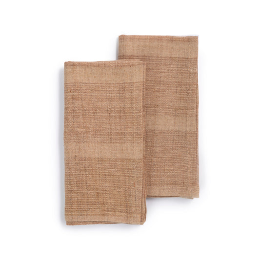 Handwoven Organic Cotton Napkins, Set of 2 | 20" × 20" | Fair Trade | Horizon