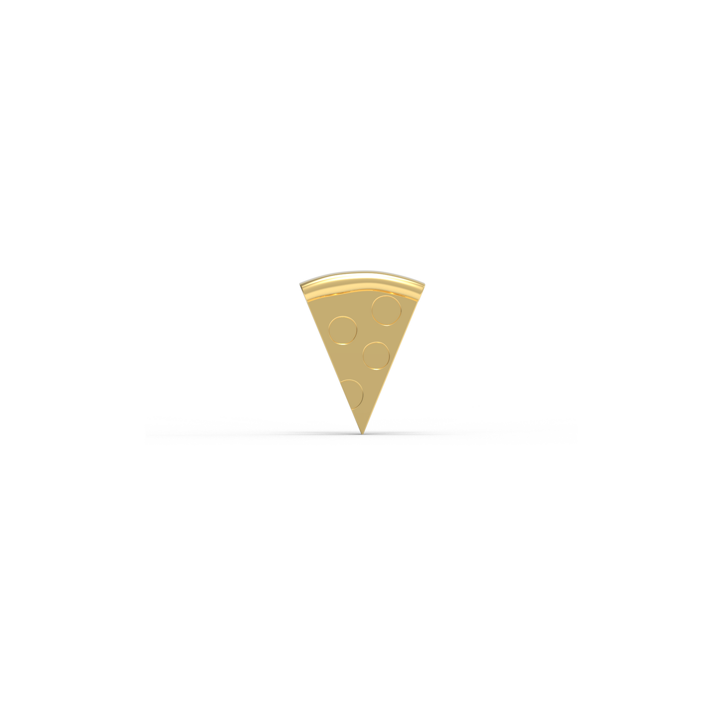 14K Yellow Gold Pizza Stud