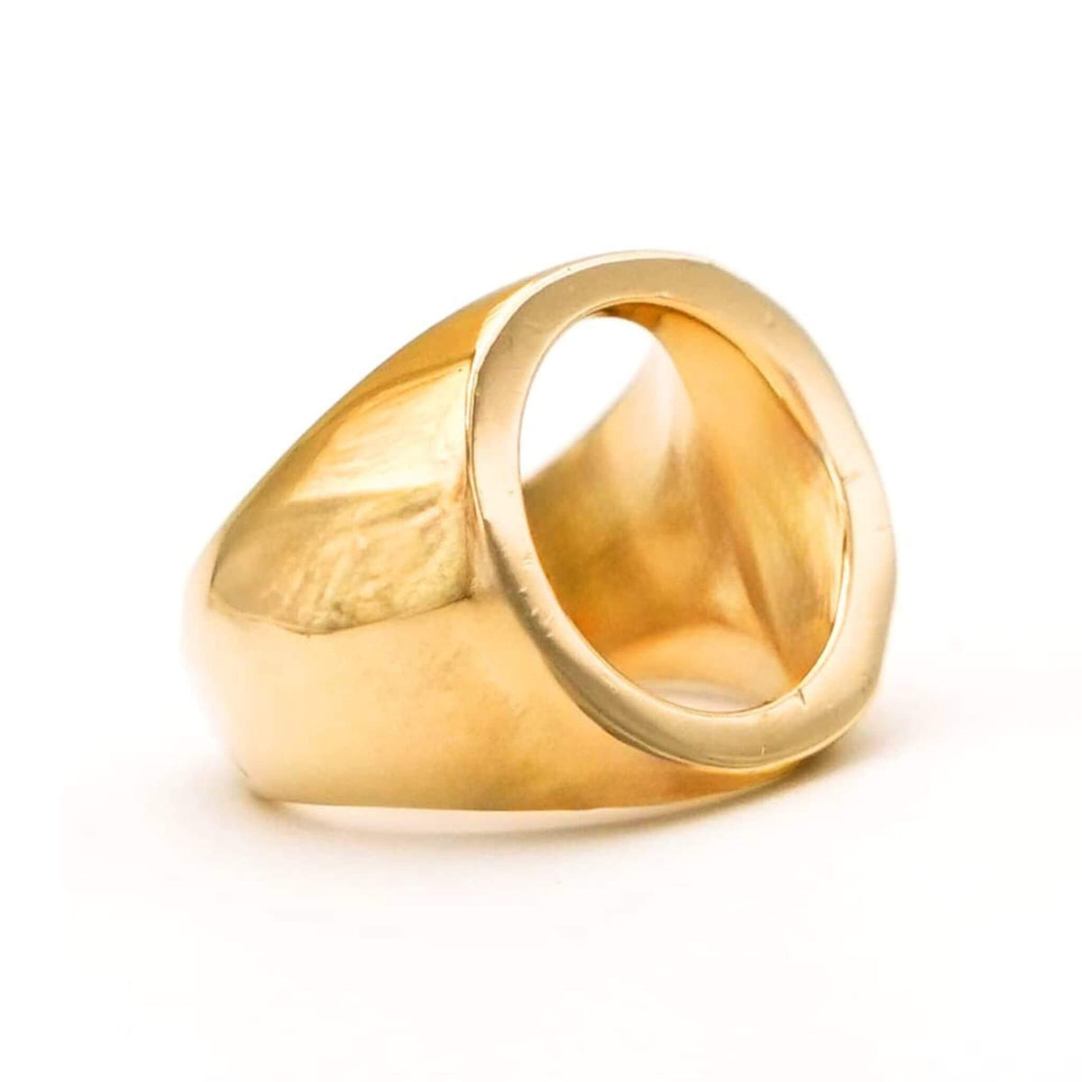 Unique Hollow Signet Ring | Kasa Statement Brass Jewelry