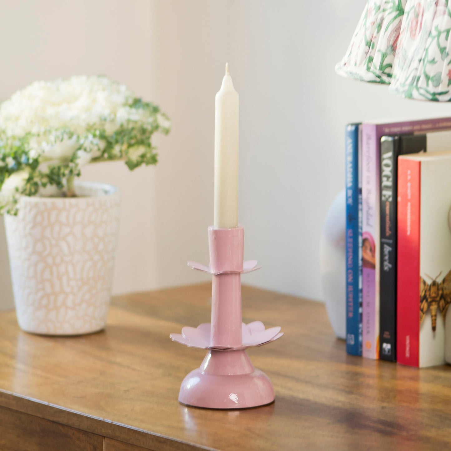 Lotus Bloom Tapered Aluminum Candleholder