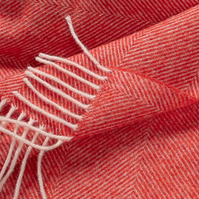 Southampton Home Shetland Lambswool Herringbone Throw – Watermelon
