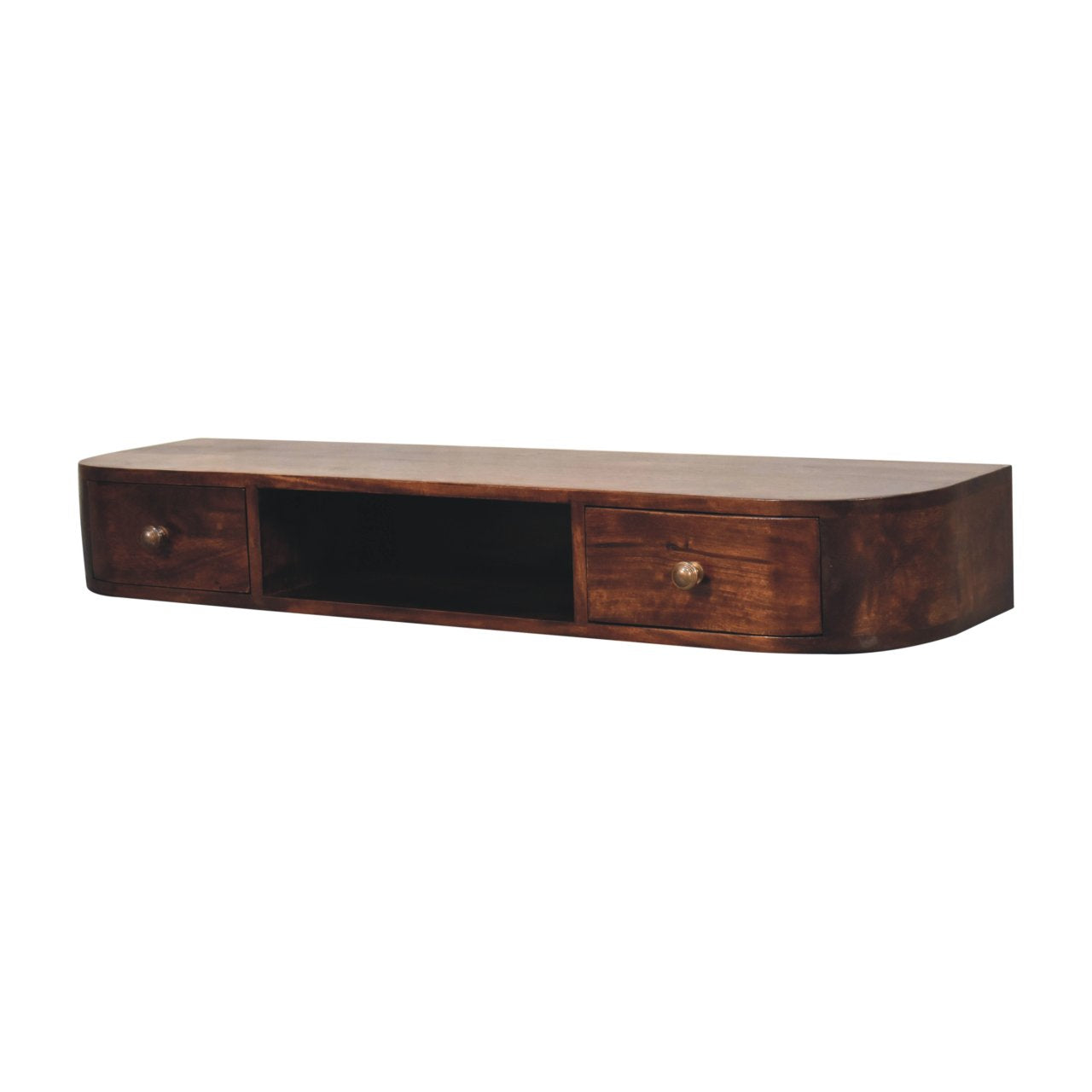 Solid Wood Lunar 2-Drawer Floating Console