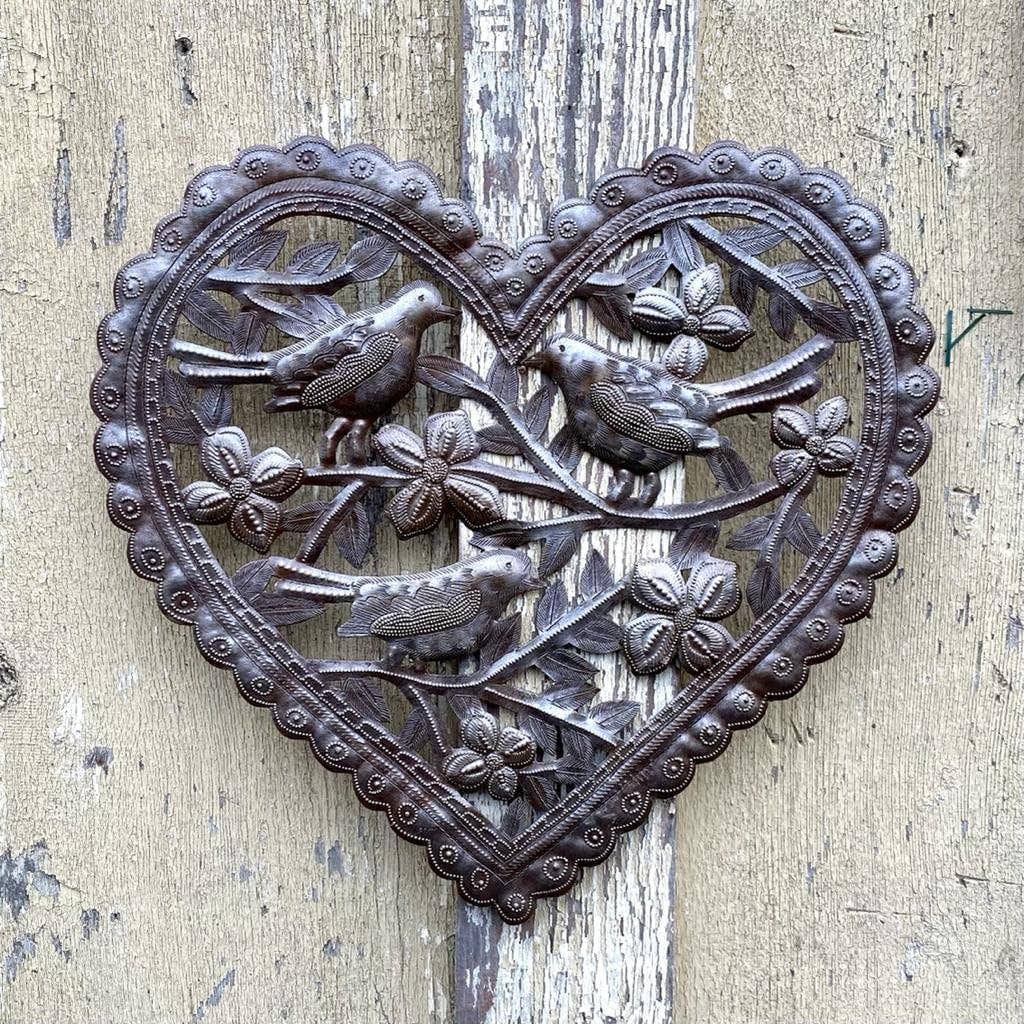 Heart Wall Collection, Heart Shaped with Flowers 13.5"x12.75