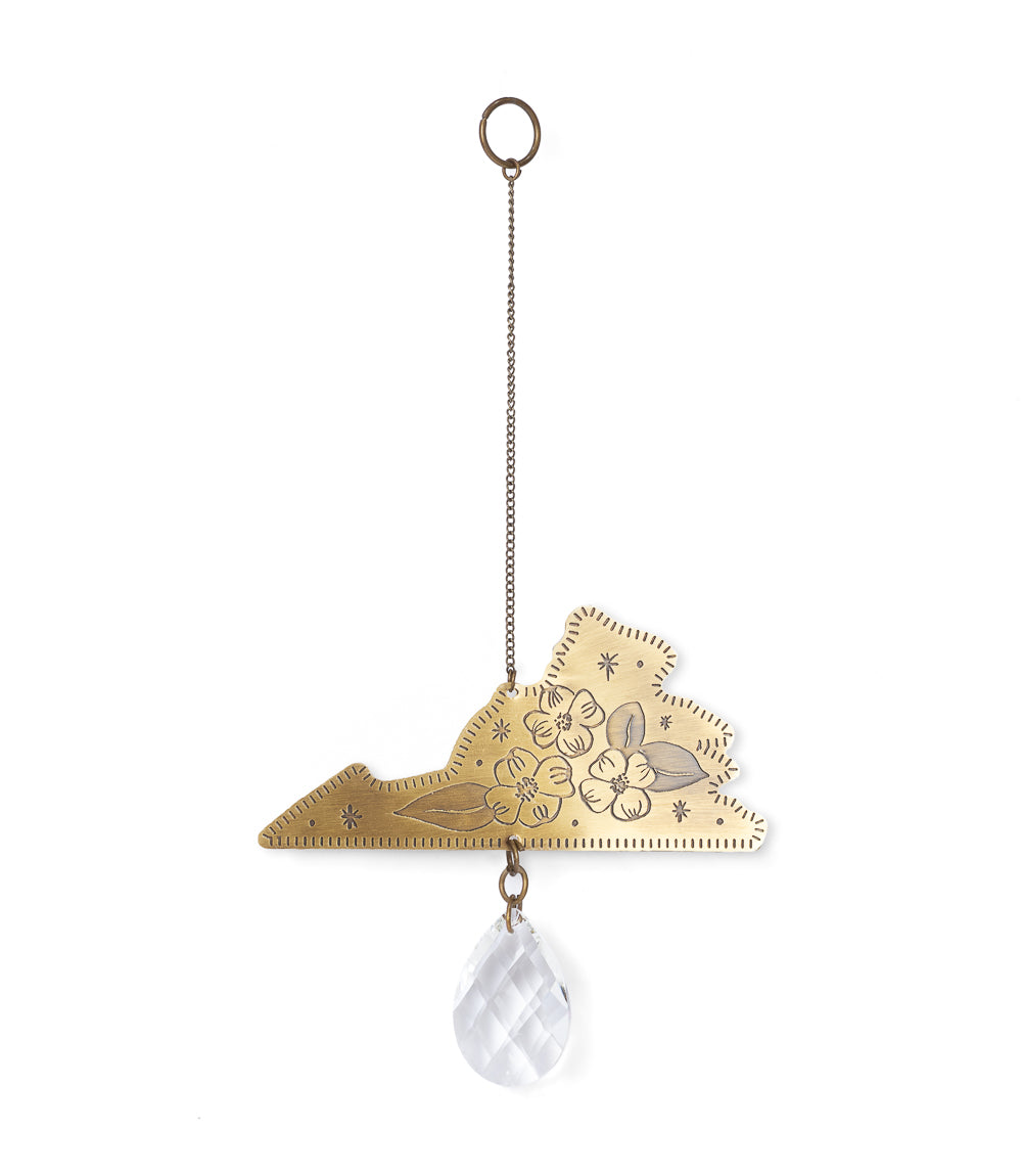 Virginia State Dogwood Engraved Suncatcher
