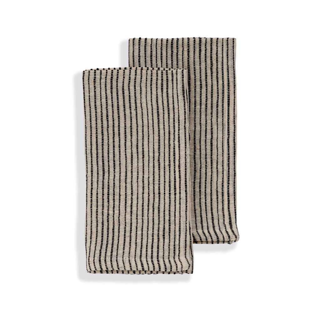 Handwoven Organic Cotton Napkins, Set of 2 | 20" × 20" | Fair Trade | On Track