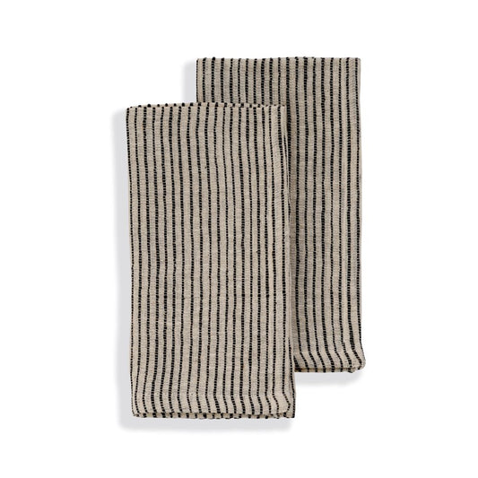 Handwoven Organic Cotton Napkins, Set of 2 | 20" × 20" | Fair Trade | On Track