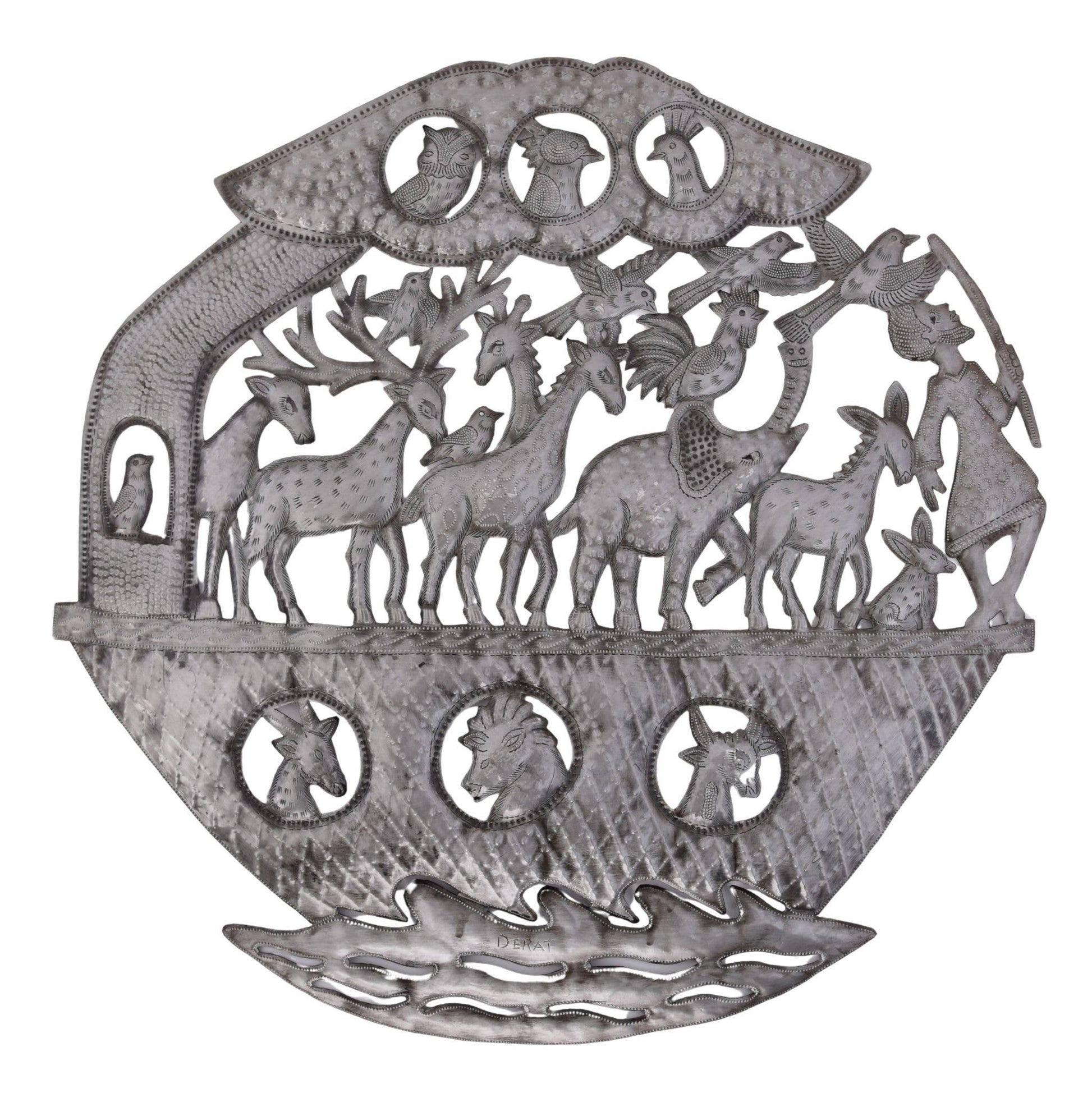 23" Noah’s Ark Haitian Metal Wall Art by Derat Joseph