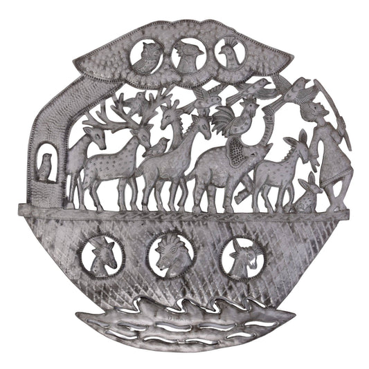 23" Noah’s Ark Haitian Metal Wall Art by Derat Joseph