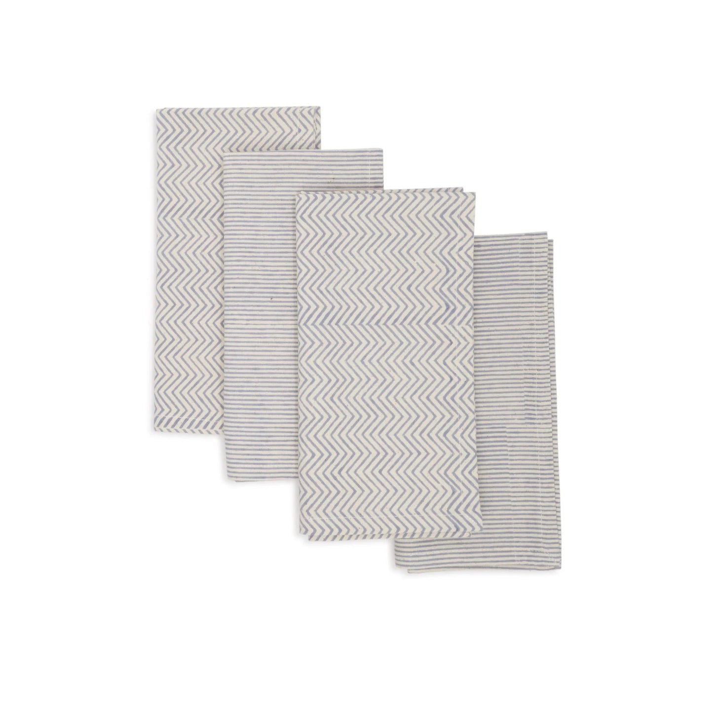 Hand Block Printed Cotton Napkins, Set of 4 | 18″×18″ | Fair trade | Axis