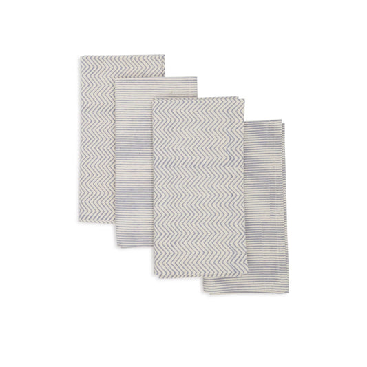 Hand Block Printed Cotton Napkins, Set of 4 | 18″×18″ | Fair trade | Axis