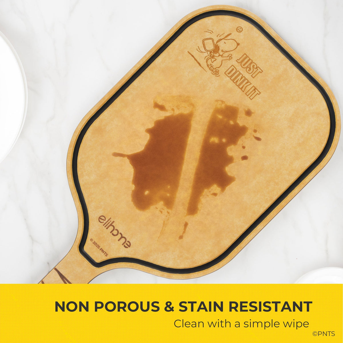 Elihome x Peanuts Pickleball Charcuterie Cutting Board -"Just Dink It"