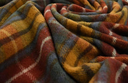 Highland Tweeds Tartan Roll-Up Travel Blanket ~ Antique Buchanan ~