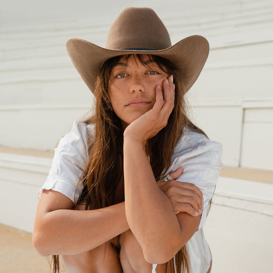 Karina Wool Cowboy Hat - Oak