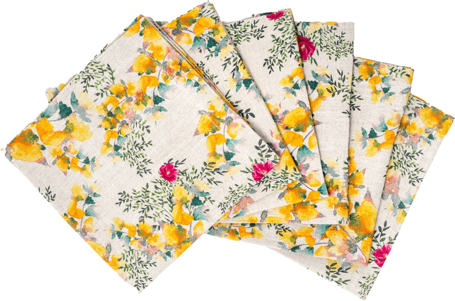 6 Organic Linen Napkins in Saint Valentine