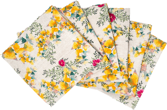 6 Organic Linen Napkins in Saint Valentine