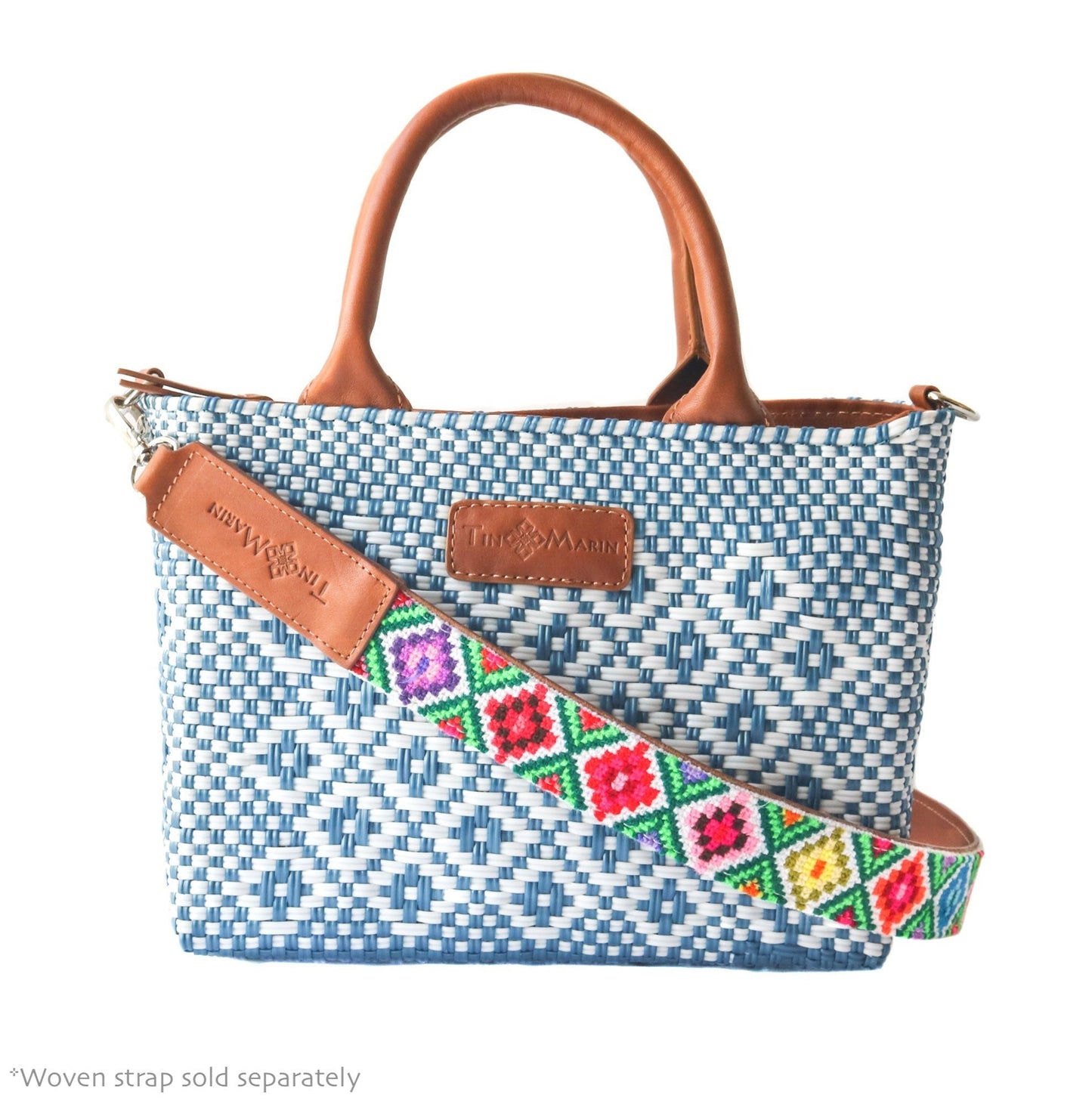Mai Woven Bag Strap - Multi with Leather