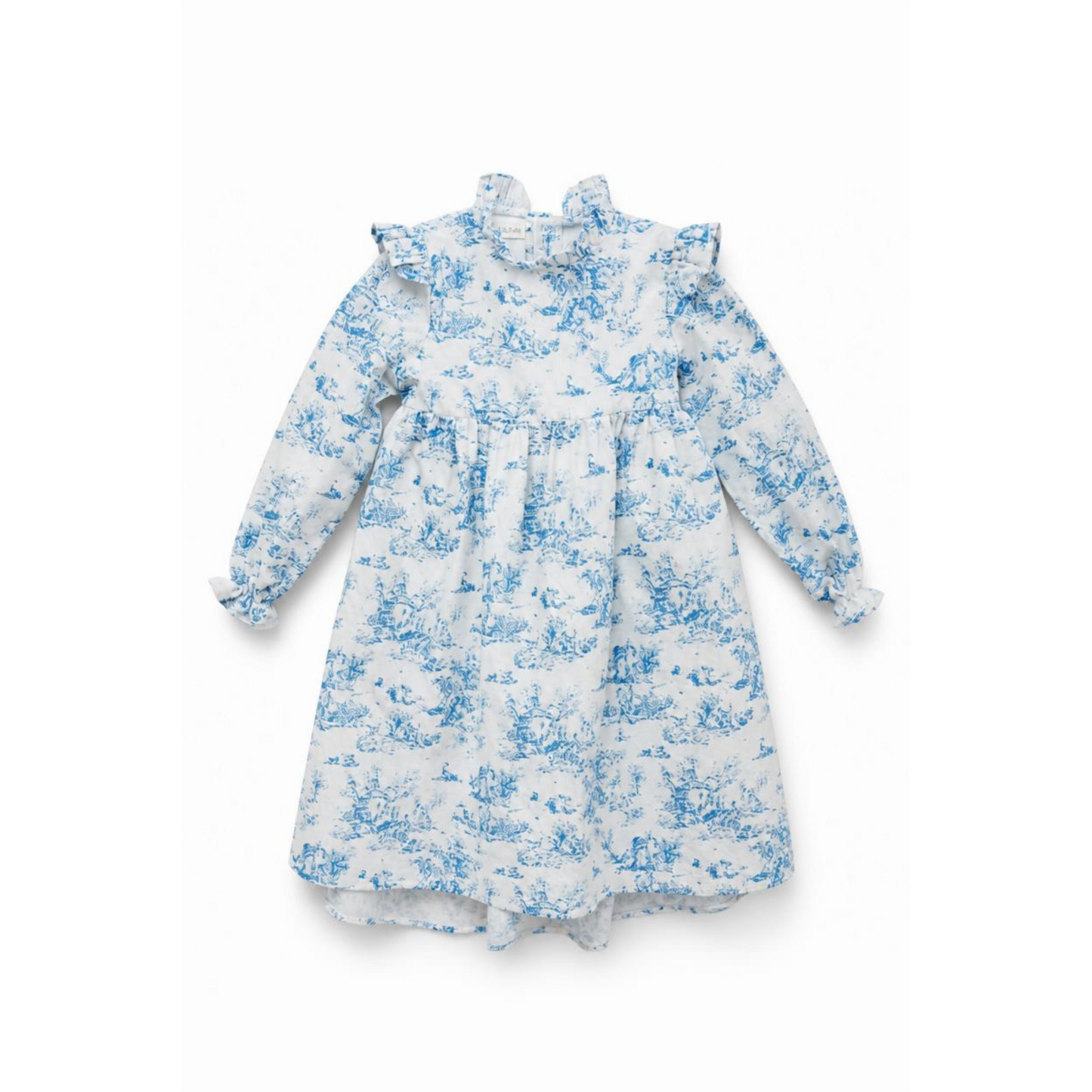 Aoki Dress-Blue Toile | Long Sleeve