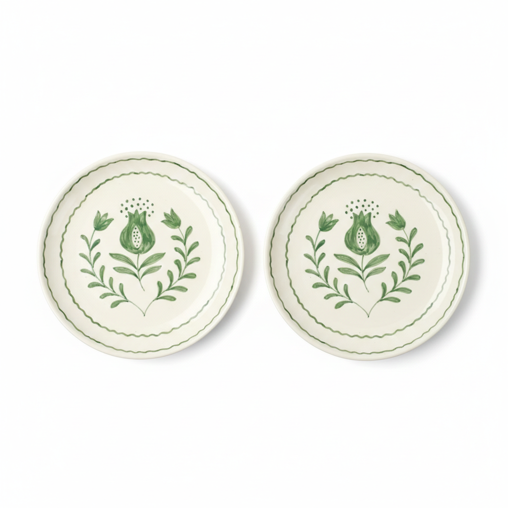 S/2 Green Anaar Snack Plate
