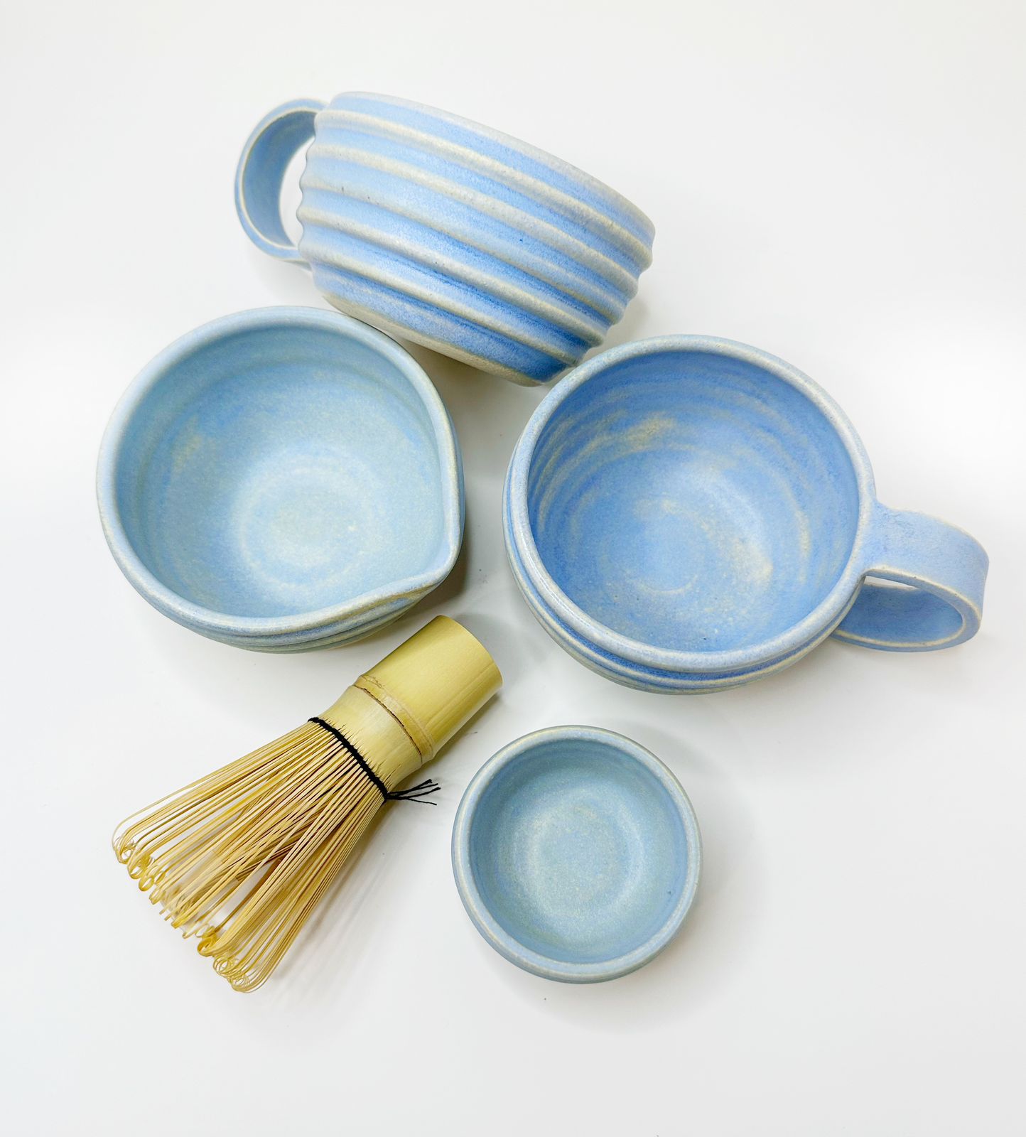 HUNNY MATCHA BOWL SET. Blue (Whisk & Mini Bowl included)