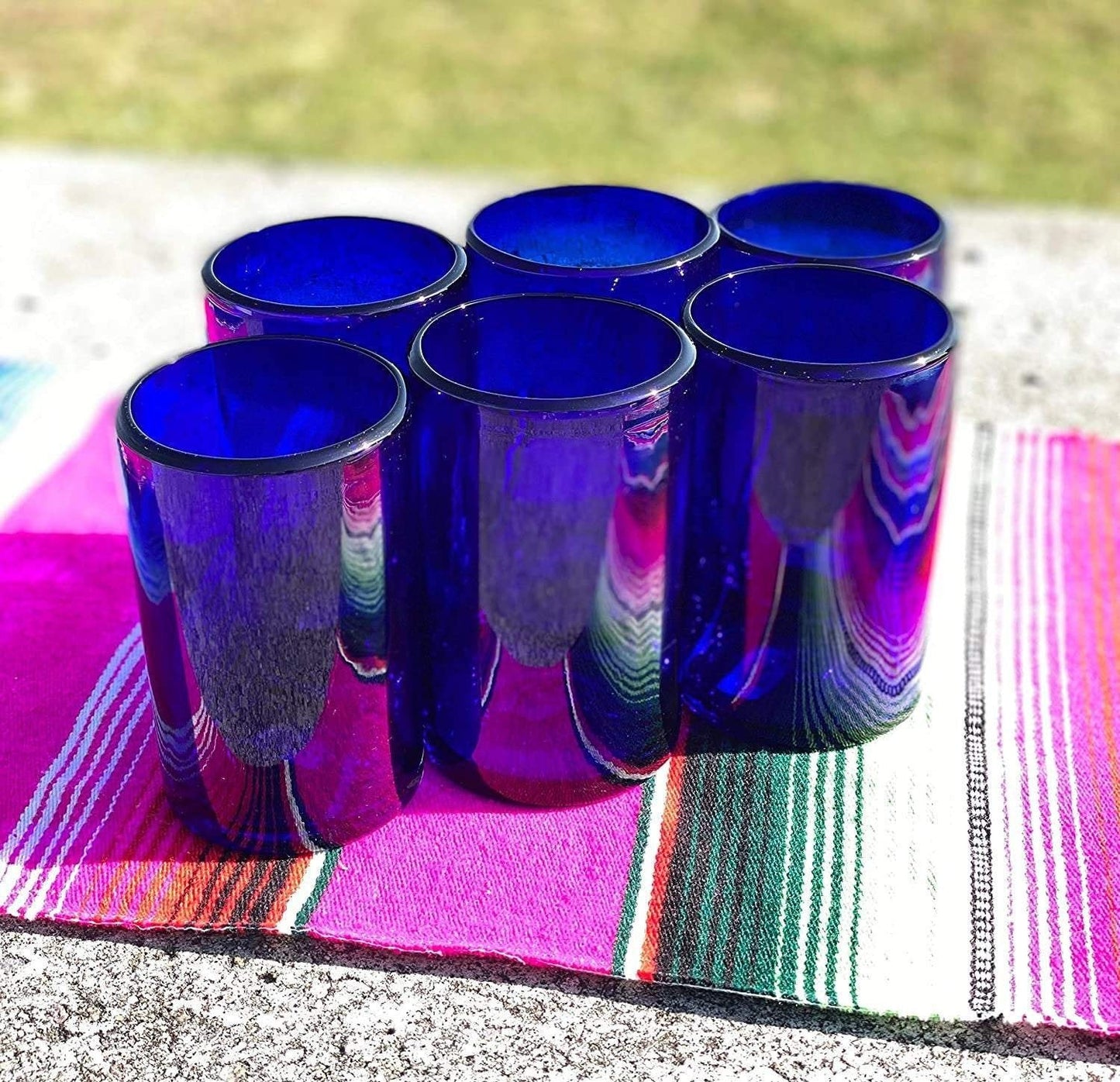 Pure Cobalt Water Glasses - Set of 6
