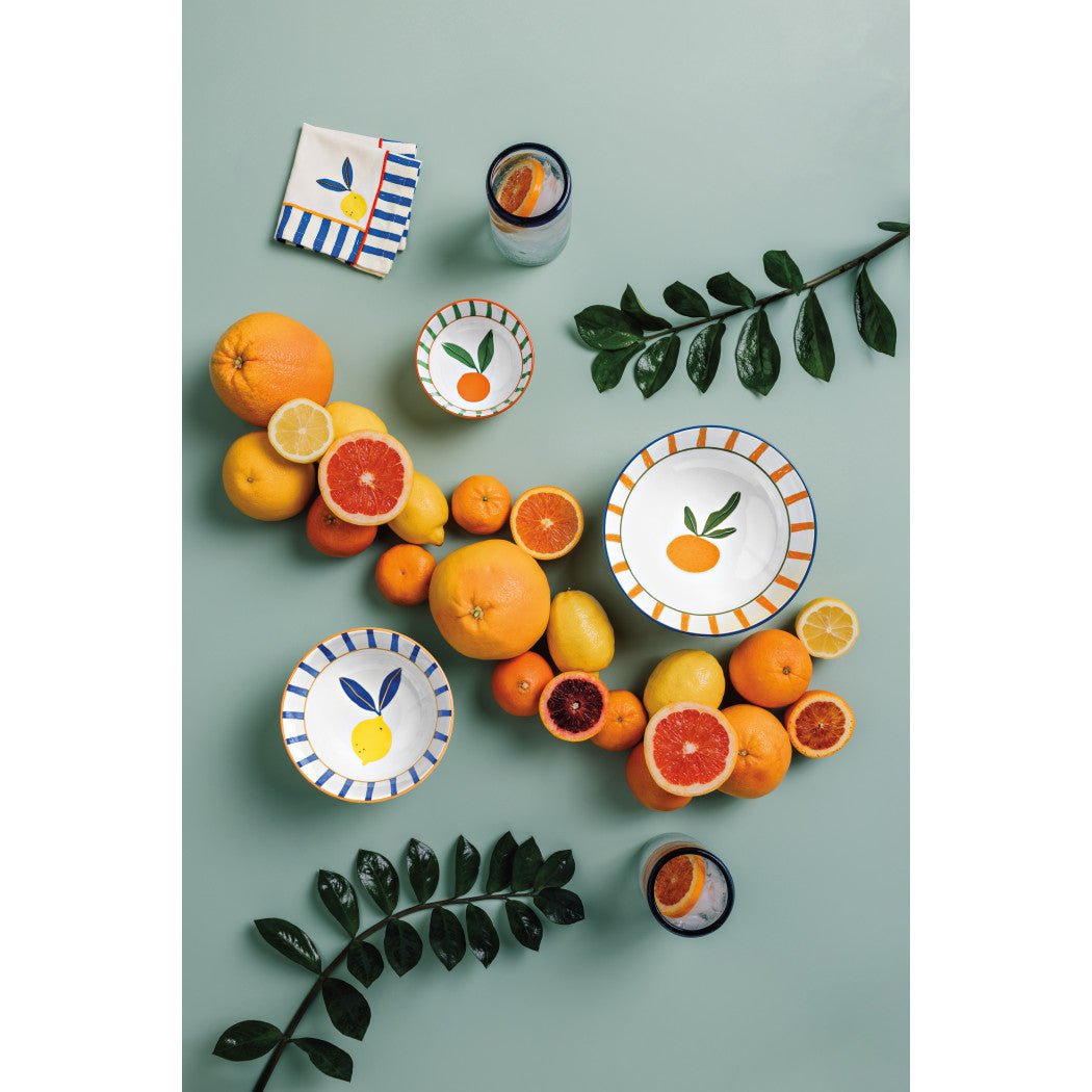 Set of 12 Cocktail Napkin Citrus Burst