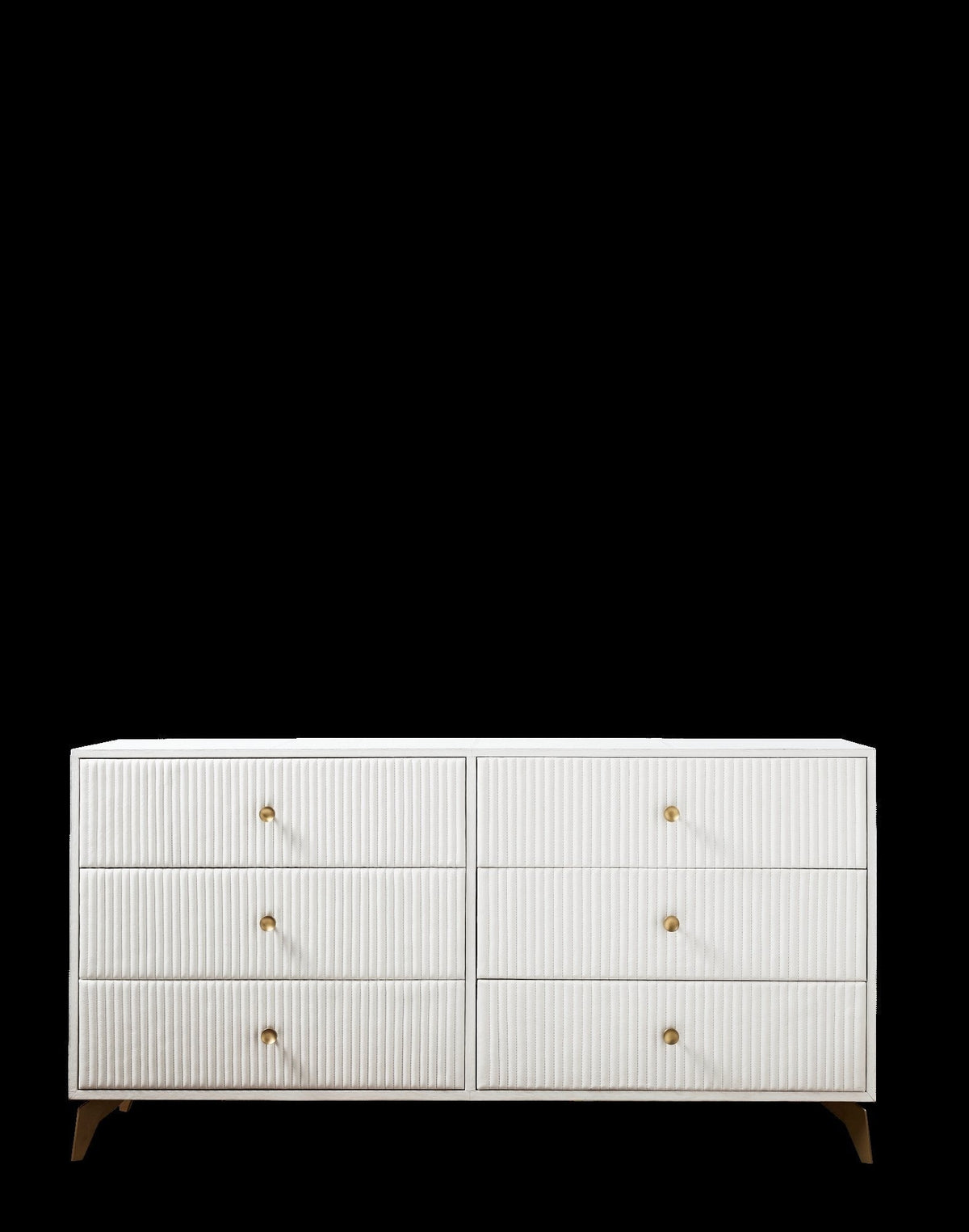Stanford Six Drawer Leather Dresser