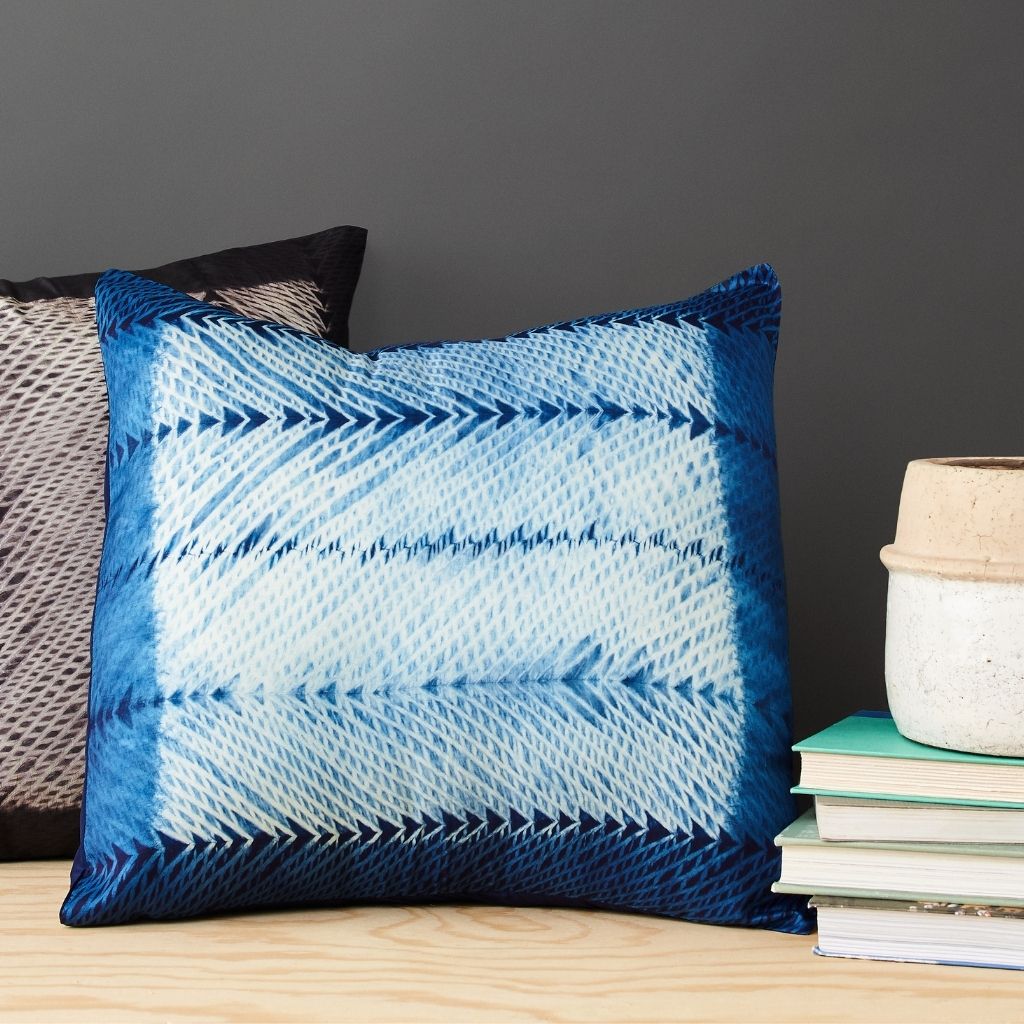 Ara Hand Crafted Shibori Print Mulberry Silk Pillow