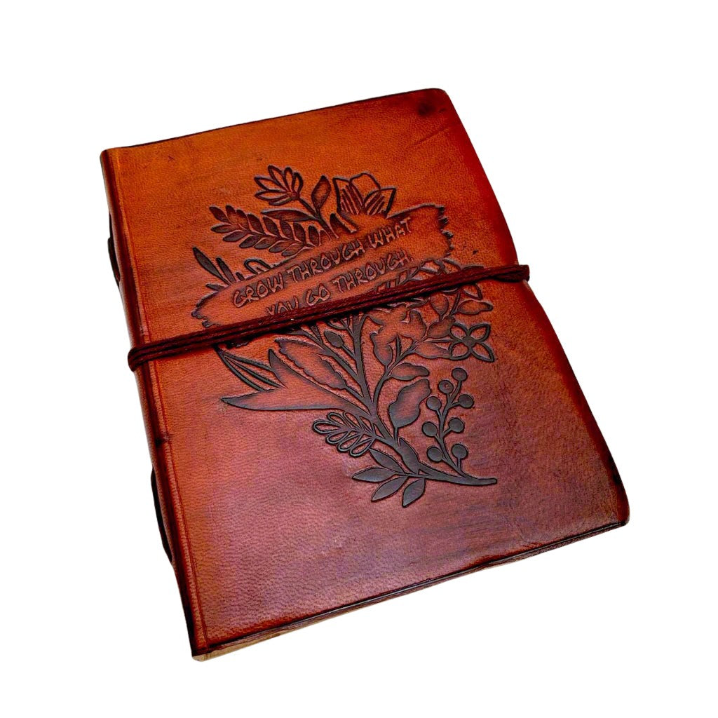 "Grow Through What You Go Through" Leather Journal