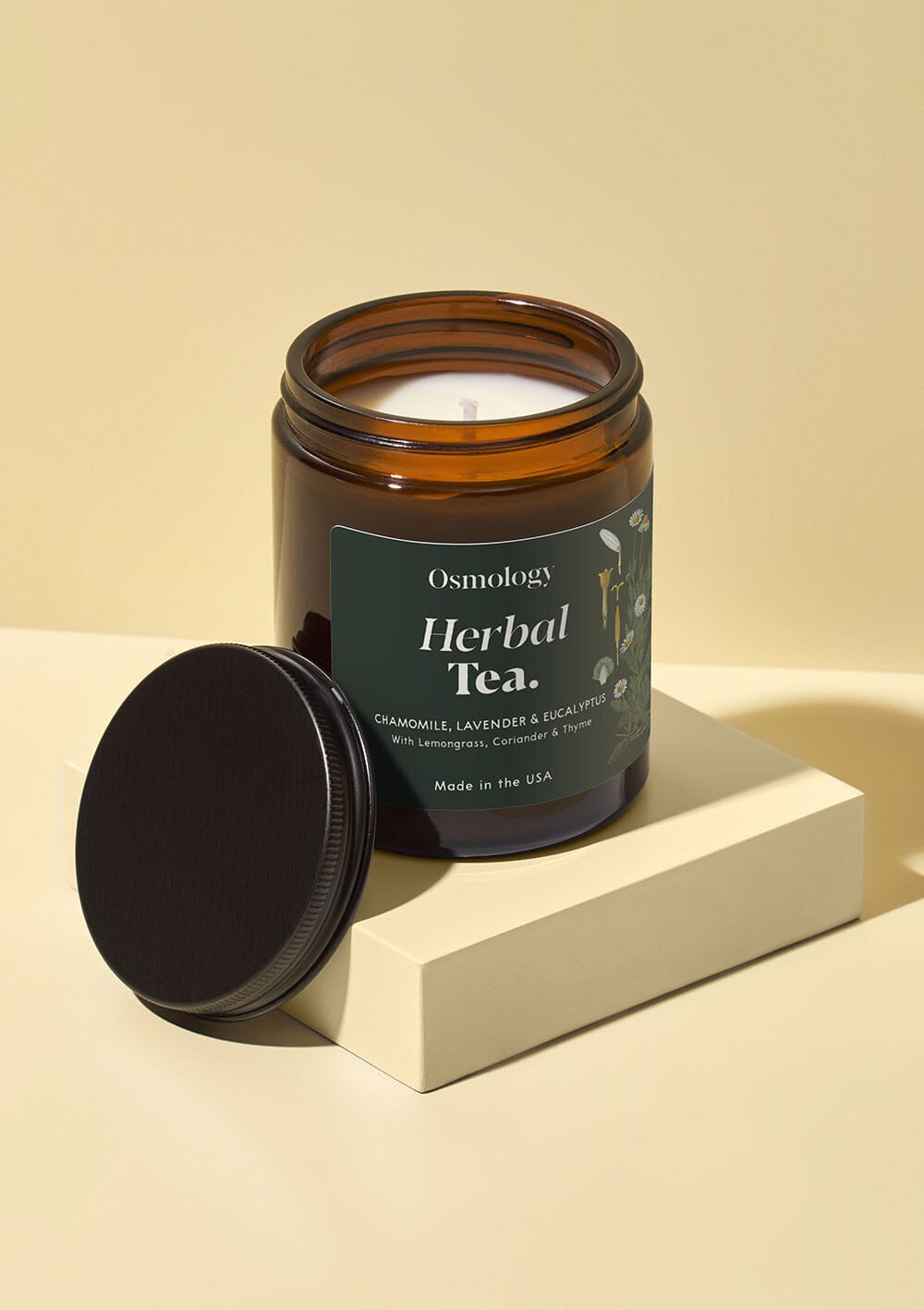 Herbal Tea Scented Jar Candle - Chamomile Lavender and Eucalyptus