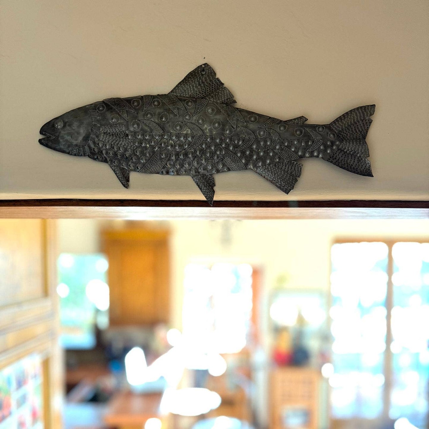Handcrafted Fish Metal Wall Art  18" x 7", Handmade in Hait